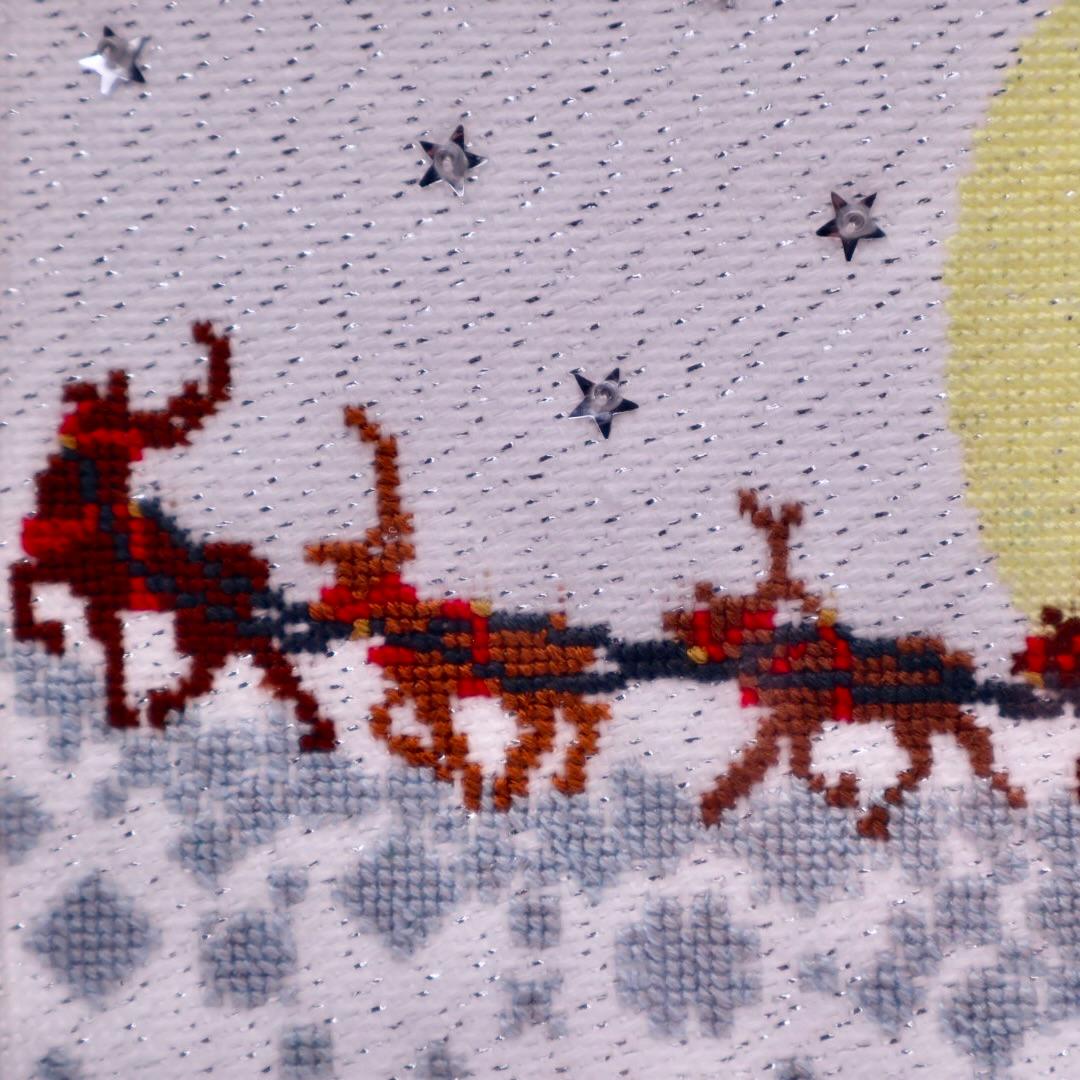 サンタクロースとトナカイの旅 雪降る星夜 クリスマス | 4枚目